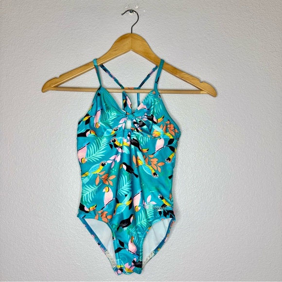 Speedo Kids' Tropical Blue Swimsuit M - Picture 15 of 15